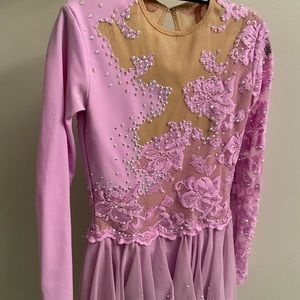 Light purple figure skating dress for kids aged 9-11.